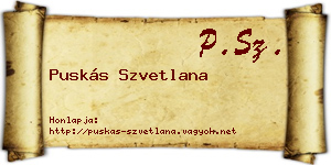 Puskás Szvetlana névjegykártya