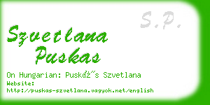 szvetlana puskas business card